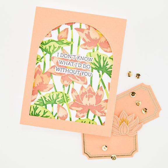 Hero Arts - Tranquil Garden Collection - Stencils - Lotus Field-ScrapbookPal