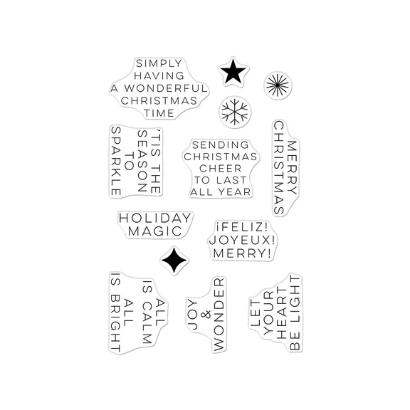 Hero Arts - Very Merry Collection - Clear Stamps - Modern Holiday Greetings-ScrapbookPal
