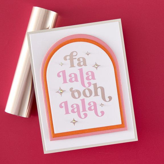 Hero Arts - Very Merry Collection - Letterpress + Foil Plate - Fa La La-ScrapbookPal