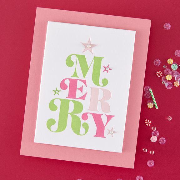 Hero Arts - Very Merry Collection - Letterpress + Foil Plate - Merry-ScrapbookPal
