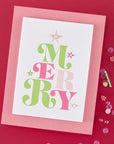 Hero Arts - Very Merry Collection - Letterpress + Foil Plate - Merry-ScrapbookPal