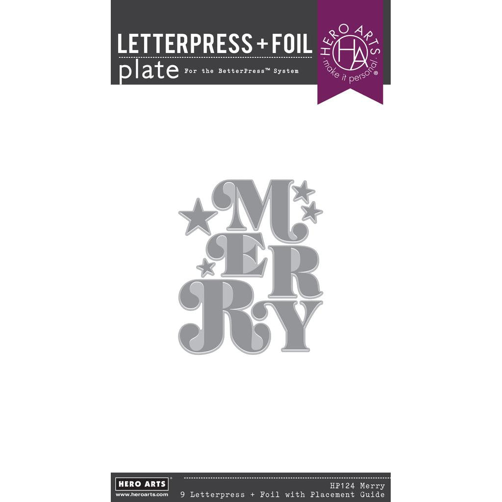 Hero Arts - Very Merry Collection - Letterpress + Foil Plate - Merry-ScrapbookPal