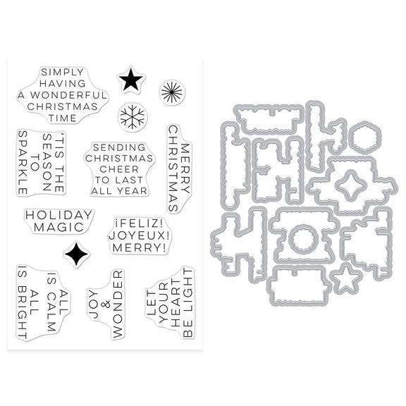 Hero Arts - Very Merry Collection - Stamp & Cut - Modern Holiday Greetings-ScrapbookPal