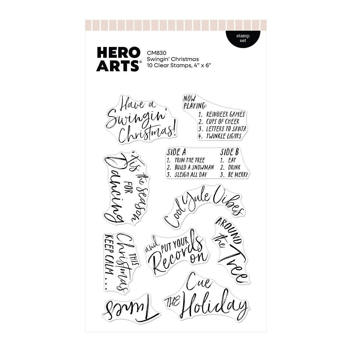 Hero Arts - Vintage Vinyl Collection - Clear Stamps - Swingin' Christmas-ScrapbookPal