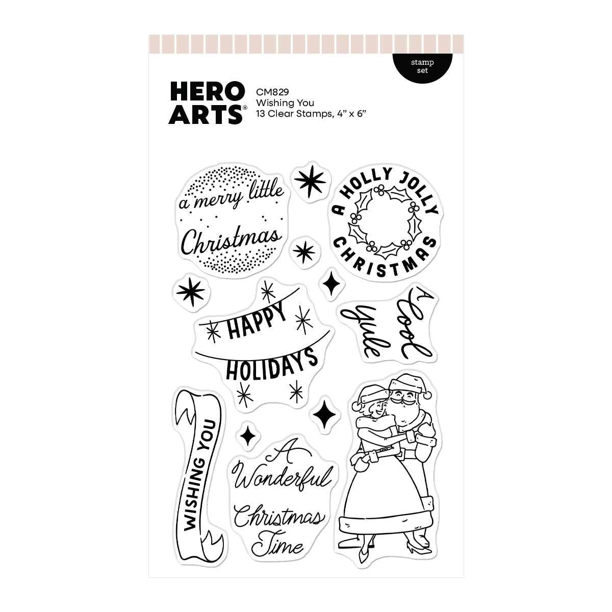 Hero Arts - Vintage Vinyl Collection - Clear Stamps - Wishing You-ScrapbookPal