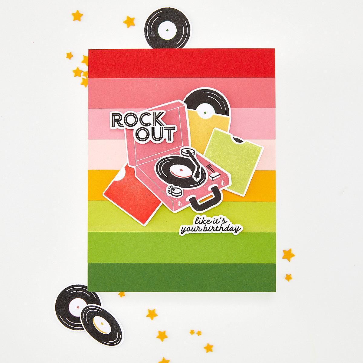 Hero Arts - Vintage Vinyl Collection - Stamp &amp; Cut - Feeling Festive-ScrapbookPal