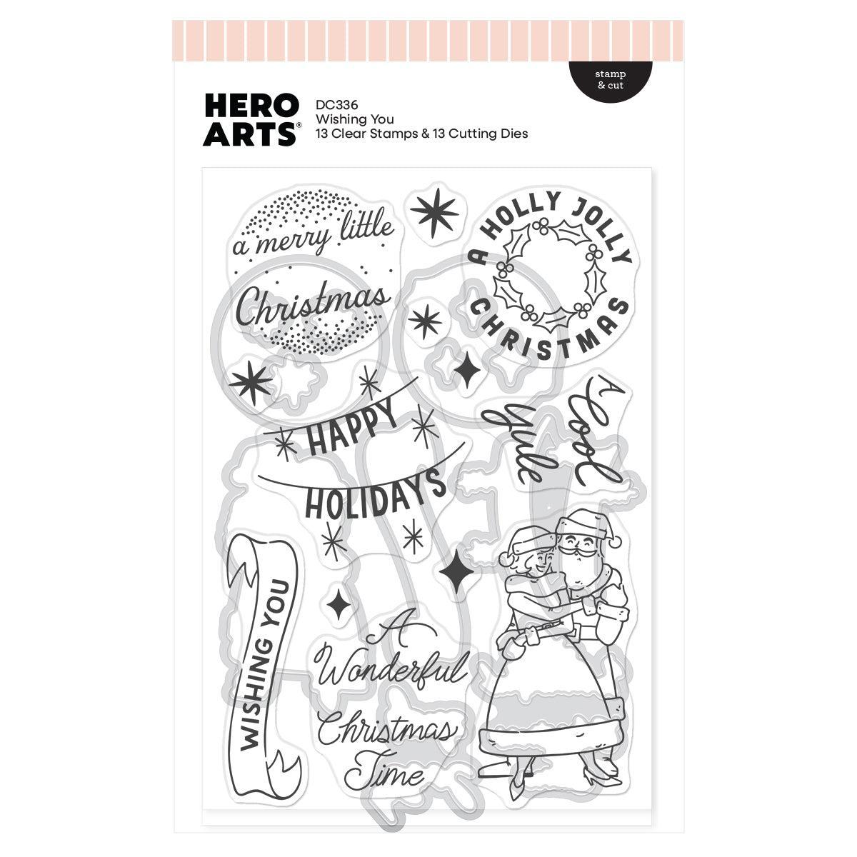 Hero Arts - Vintage Vinyl Collection - Stamp &amp; Cut - Wishing You-ScrapbookPal