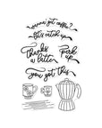 Hero Arts - What's Brewing? Collection - Clear Stamps - Perk Up-ScrapbookPal