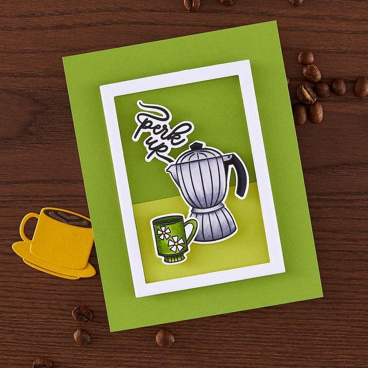 Hero Arts - What's Brewing? Collection - Clear Stamps - Perk Up-ScrapbookPal