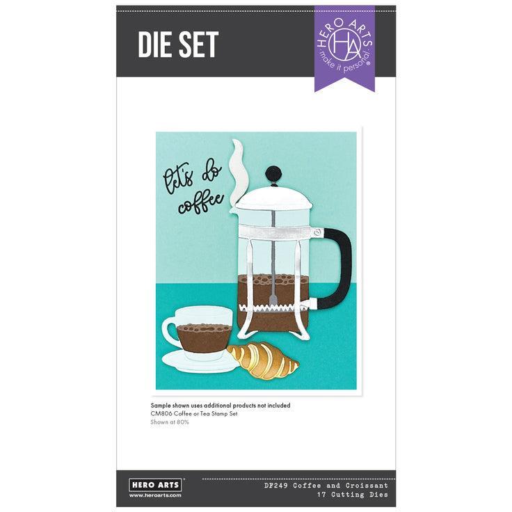 Hero Arts - What&#39;s Brewing? Collection - Dies - Coffee and Croissant-ScrapbookPal