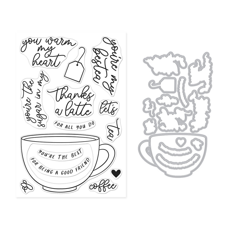 Hero Arts - What's Brewing? Collection - Stamp & Cut XL - Coffee or Tea-ScrapbookPal