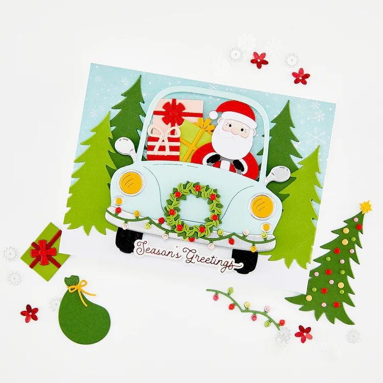 Hero Arts - Whimsical Wheels Collection - Dies - Beep Beep Holiday Extras-ScrapbookPal