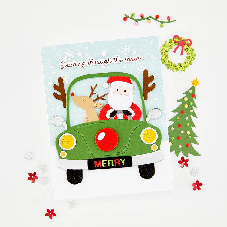 Hero Arts - Whimsical Wheels Collection - Letterpress + Foil & Cut - Winter Words-ScrapbookPal