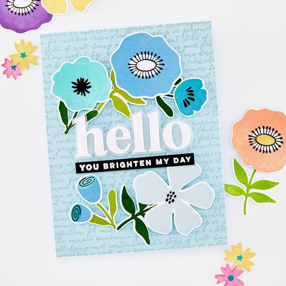 Hero Arts - You've Got a Friend Collection - Clear Stamps - Abstract Floral-ScrapbookPal