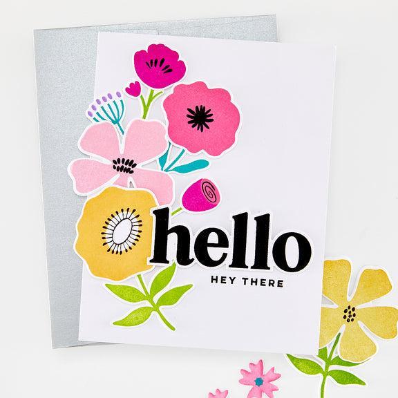 Hero Arts - You've Got a Friend Collection - Clear Stamps - Abstract Floral-ScrapbookPal