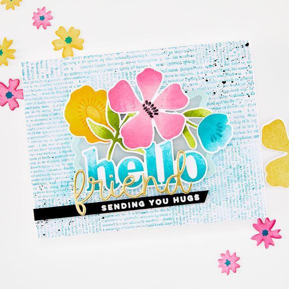 Hero Arts - You've Got a Friend Collection - Clear Stamps - Abstract Floral-ScrapbookPal