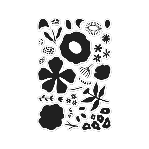 Hero Arts - You've Got a Friend Collection - Clear Stamps - Abstract Floral-ScrapbookPal