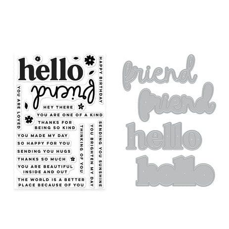 Hero Arts - You've Got a Friend Collection - Clear Stamps &amp; Dies - Hello Friend-ScrapbookPal