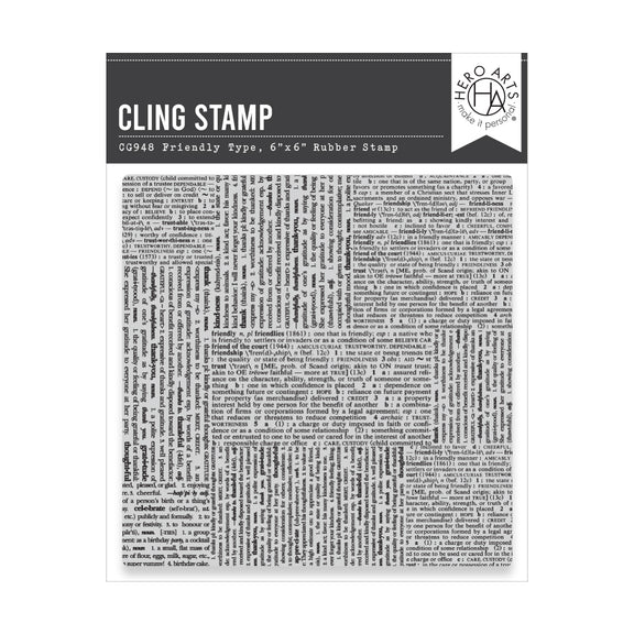 Hero Arts - You've Got a Friend Collection - Cling Stamps - Friendly Type-ScrapbookPal