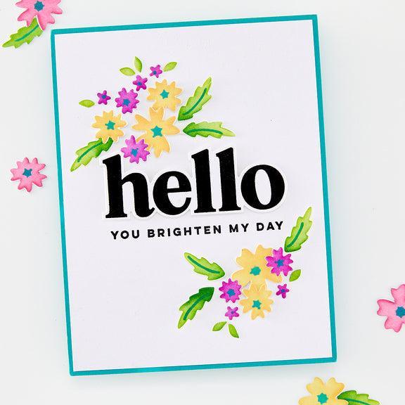 Hero Arts - You've Got a Friend Collection - Stencils - Bitty Floral-ScrapbookPal