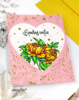 Honey Bee Stamps - 3D Embossing Folder & Die - Floral Heart-ScrapbookPal