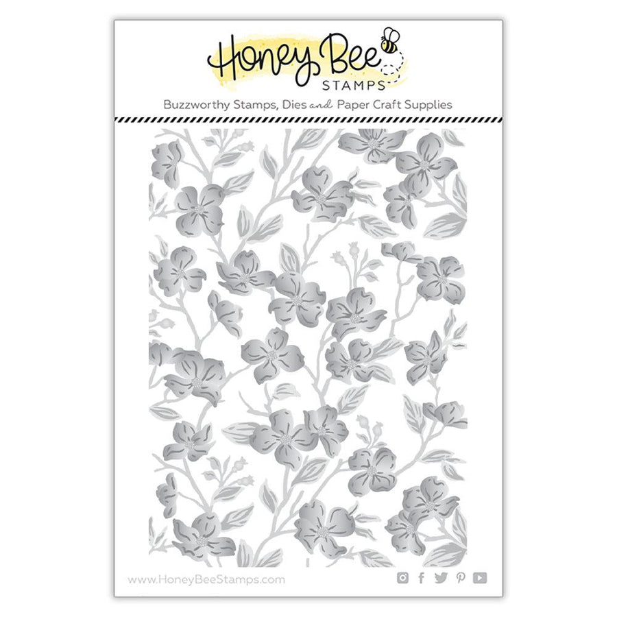 Honey Bee Stamps - 3D Embossing Folder - Dogwood Blooms-ScrapbookPal