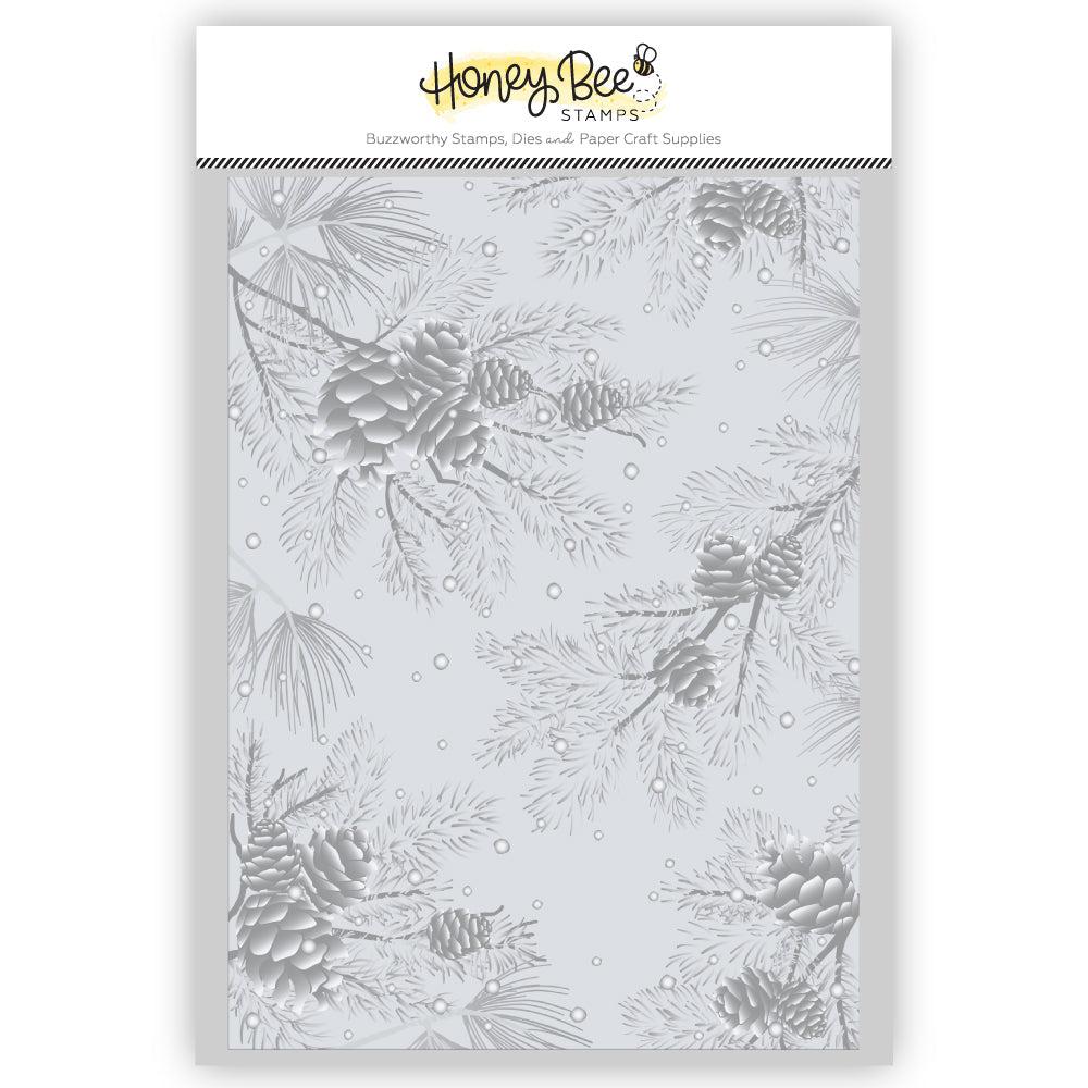 Honey Bee Stamps - 3D Embossing Folder - Snowy Pines-ScrapbookPal