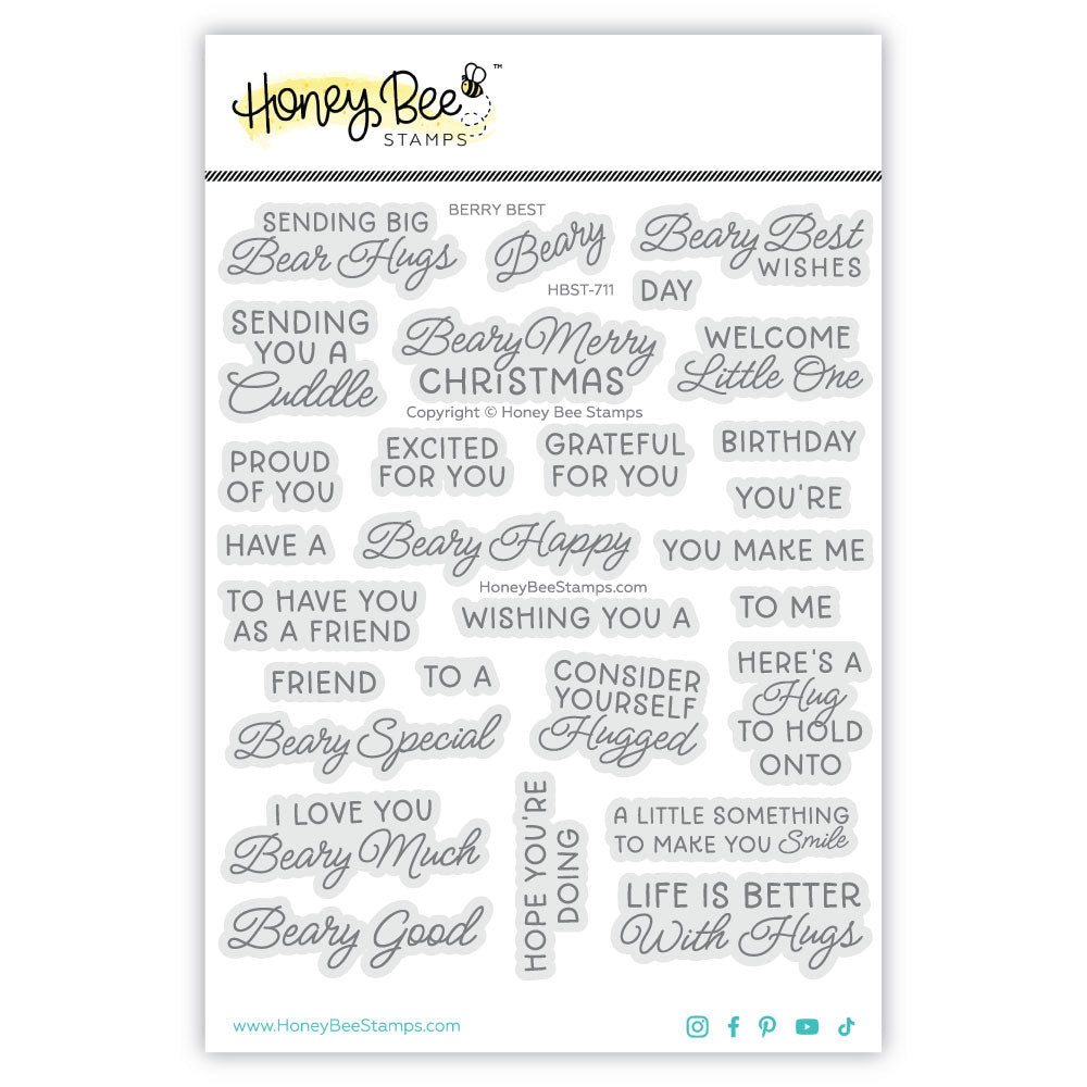 Honey Bee Stamps - Beary Best - 5x6 Photopolymer Stamp Set-ScrapbookPal