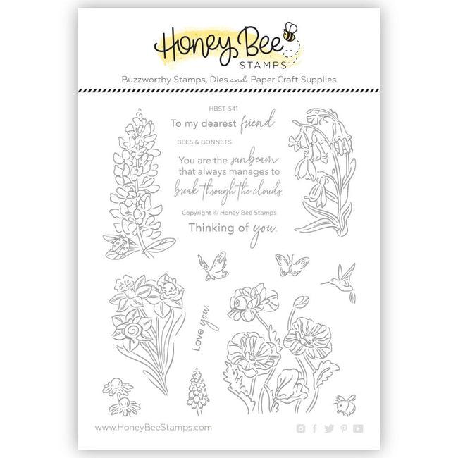 Honey Bee Stamps - Clear Stamps - Bees &amp; Bonnets-ScrapbookPal