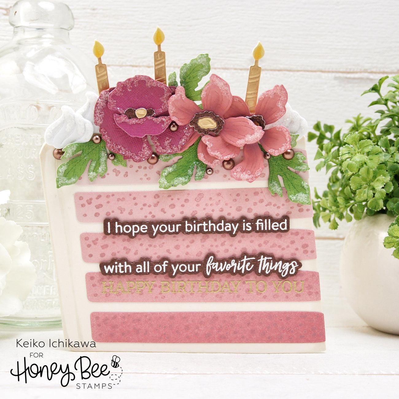 Honey Bee Stamps - Clear Stamps - Birthday Wishes-ScrapbookPal