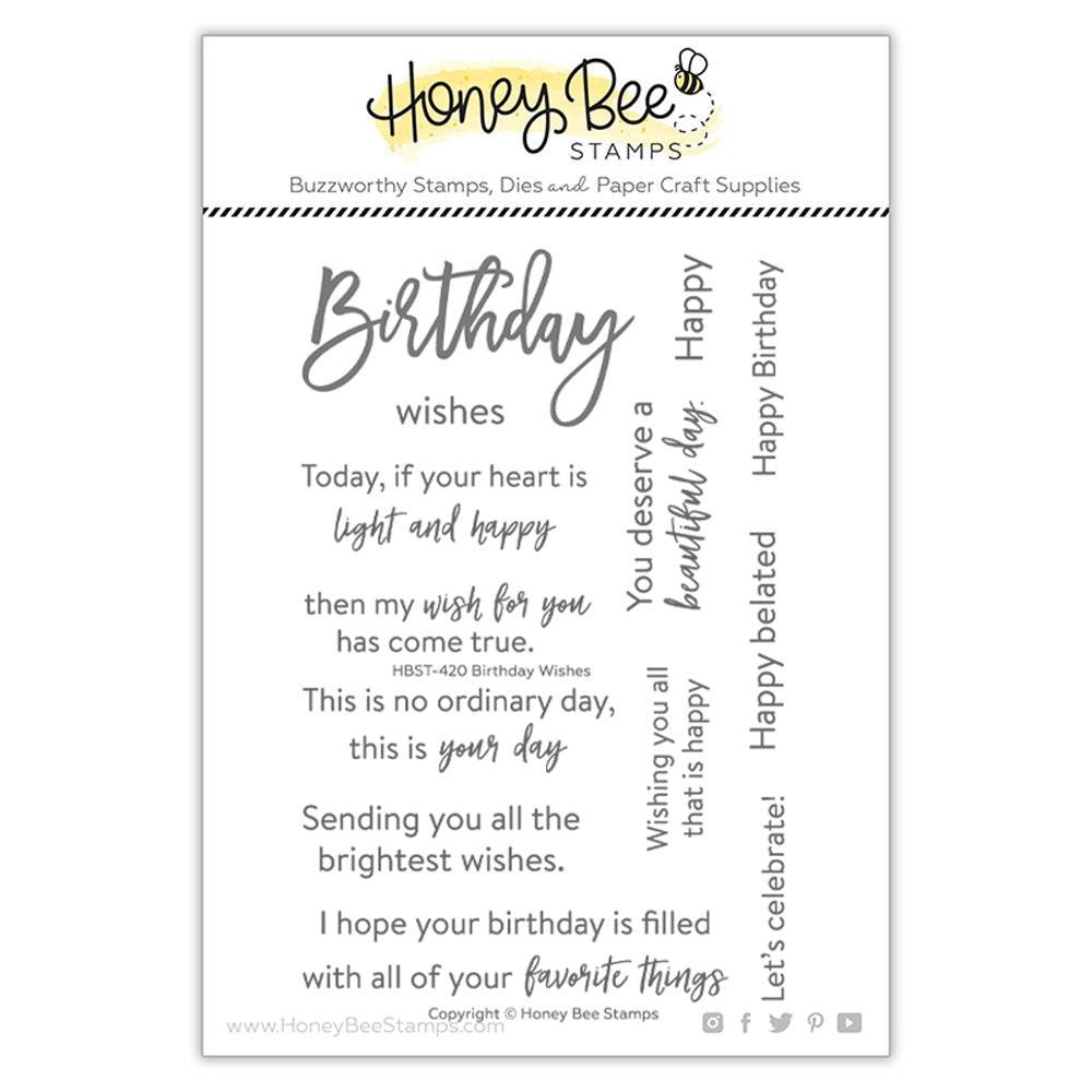 Honey Bee Stamps - Clear Stamps - Birthday Wishes-ScrapbookPal