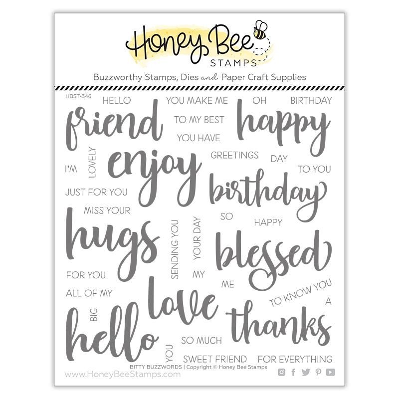 Honey Bee Stamps - Clear Stamps - Bitty Buzzwords-ScrapbookPal