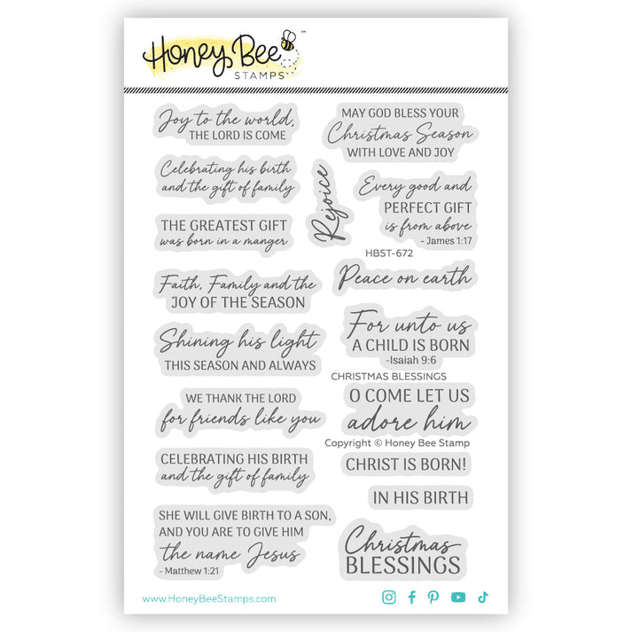Honey Bee Stamps - Clear Stamps - Christmas Blessings-ScrapbookPal