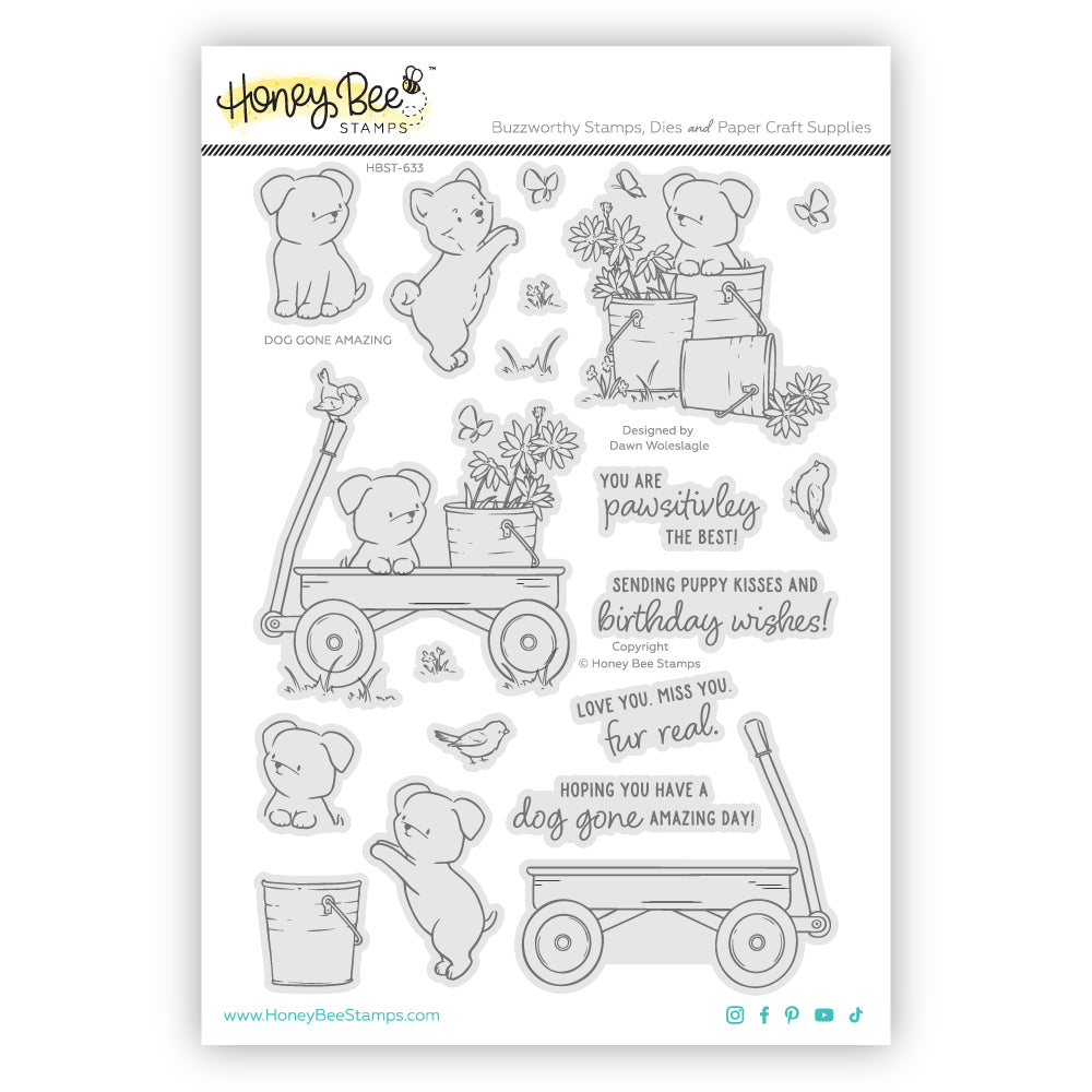 Honey Bee Stamps - Clear Stamps - Dog Gone Amazing-ScrapbookPal