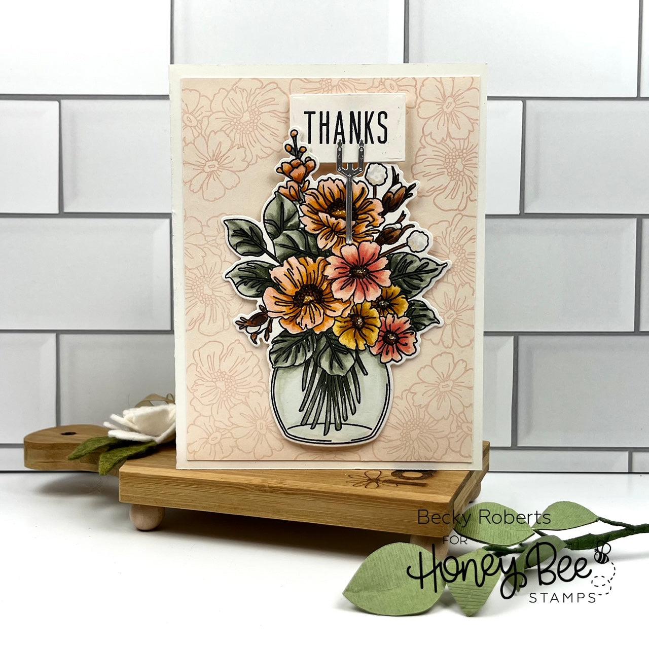 Honey Bee Stamps - Clear Stamps - Floral Vase-ScrapbookPal