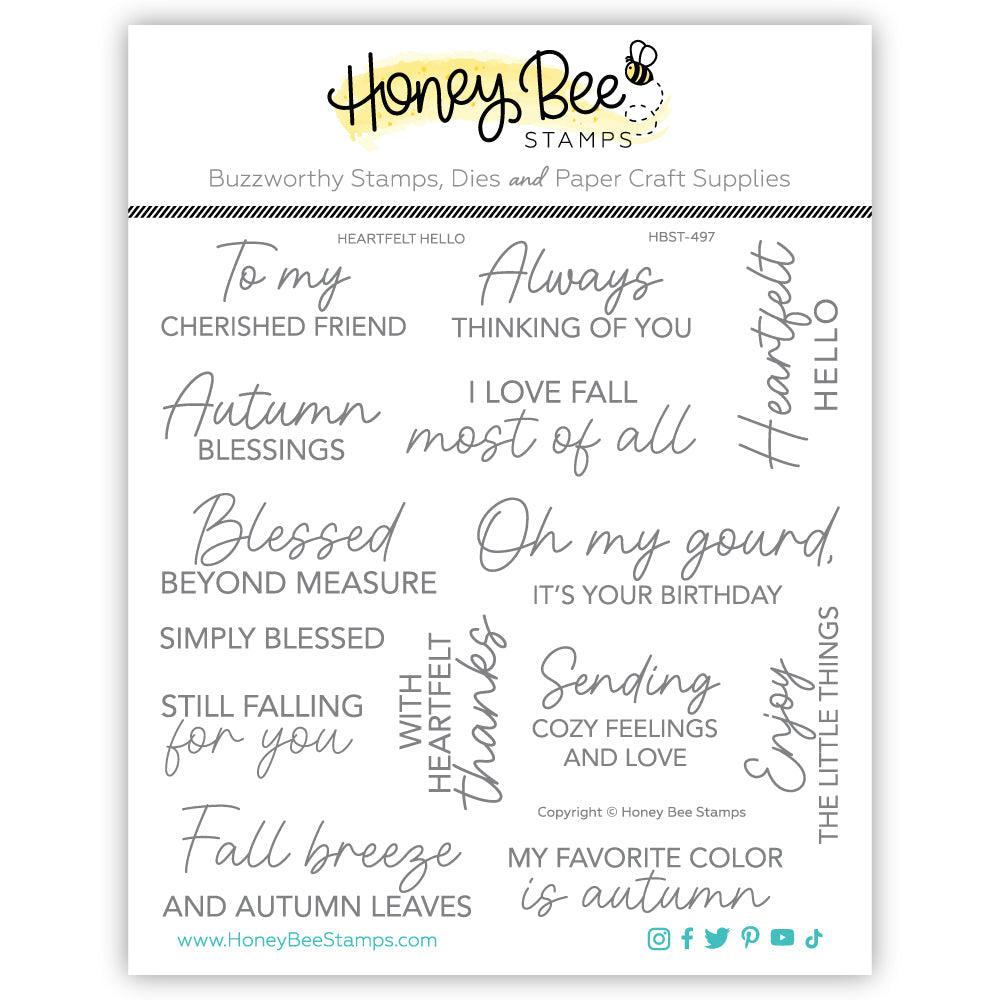 Honey Bee Stamps - Clear Stamps - Heartfelt Hello-ScrapbookPal