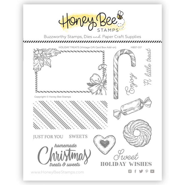 Honey Bee Stamps - Clear Stamps - Holiday Treats Vintage Gift Card Box Add-On-ScrapbookPal