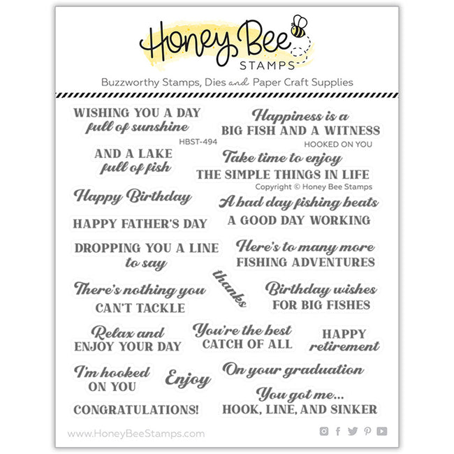 Honey Bee Stamps - Clear Stamps - Hooked on You-ScrapbookPal