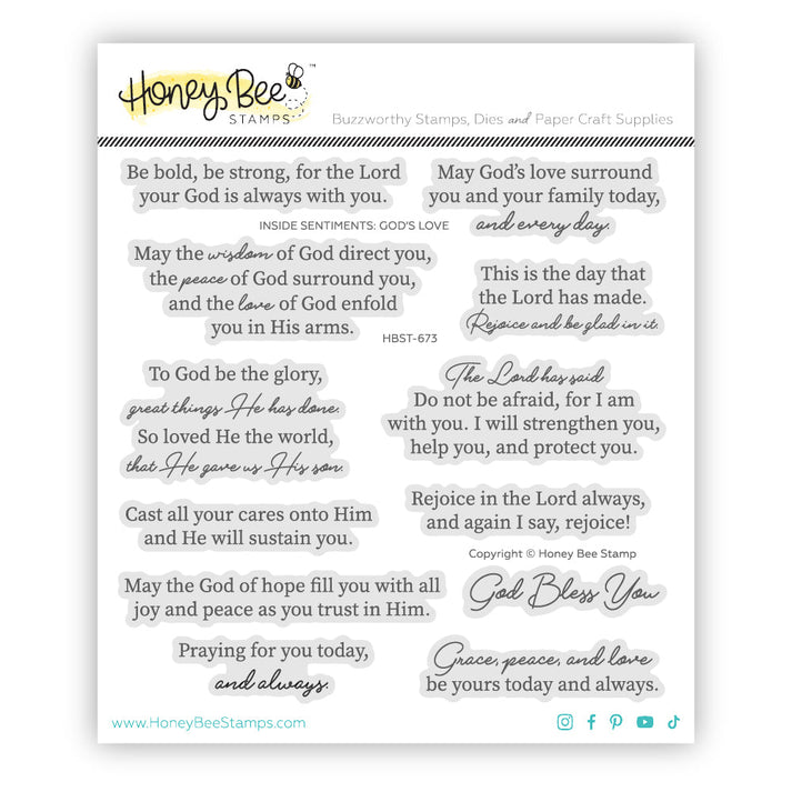 Honey Bee Stamps - Clear Stamps - Inside Sentiments: God&#39;s Love-ScrapbookPal