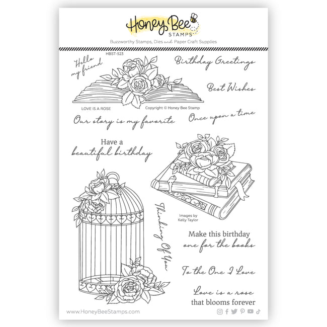 Honey Bee Stamps - Clear Stamps - Love Is A Rose-ScrapbookPal