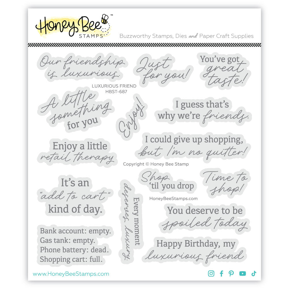 Honey Bee Stamps - Clear Stamps - Luxurious Friend-ScrapbookPal