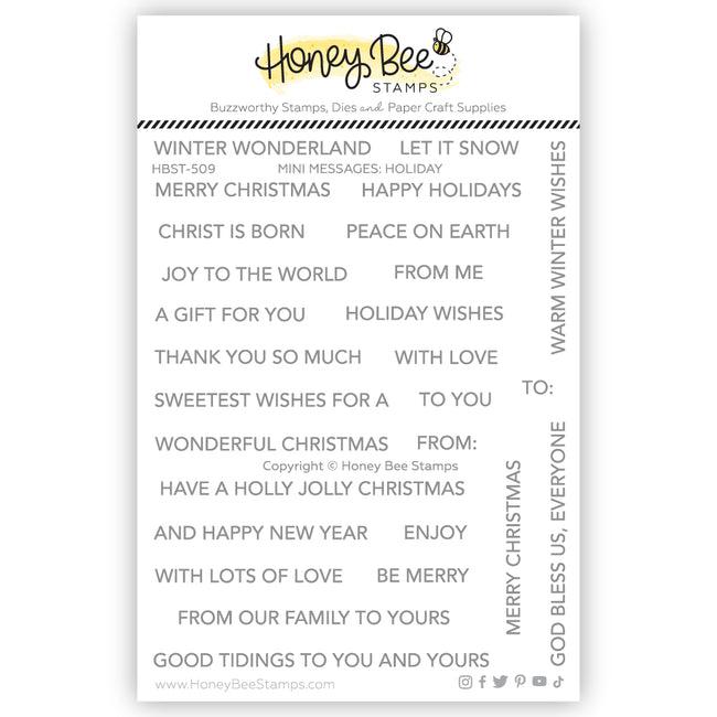 Honey Bee Stamps - Clear Stamps - Mini Messages: Holiday-ScrapbookPal