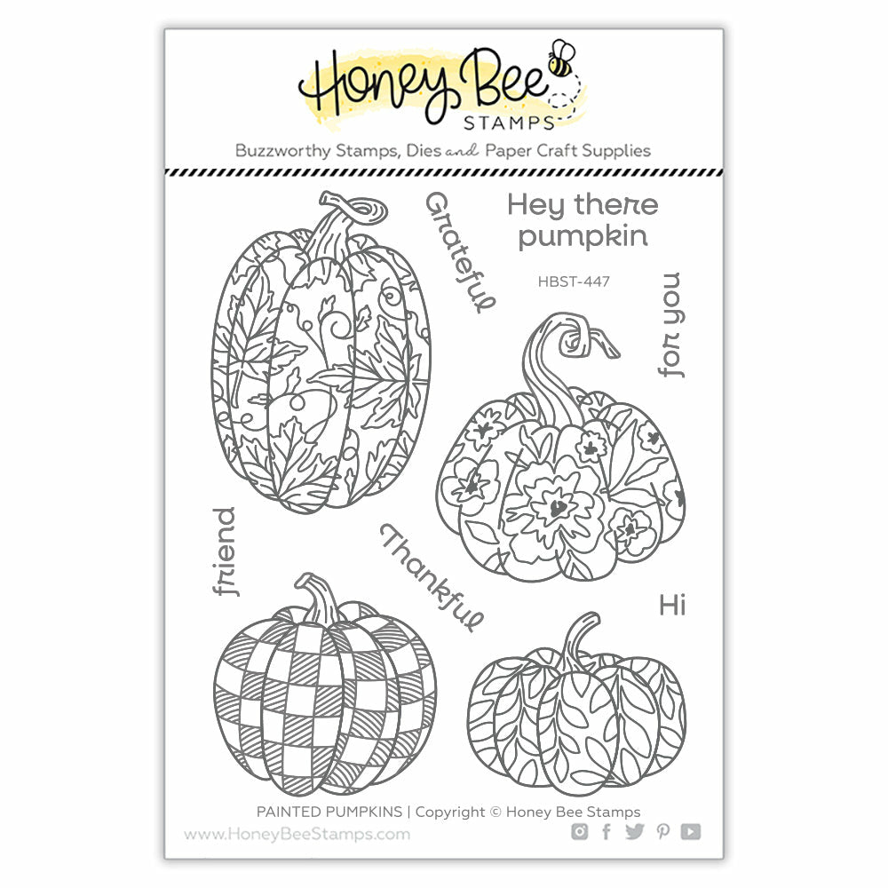 Honey Bee Stamps - Clear Stamps - Painted Pumpkins-ScrapbookPal