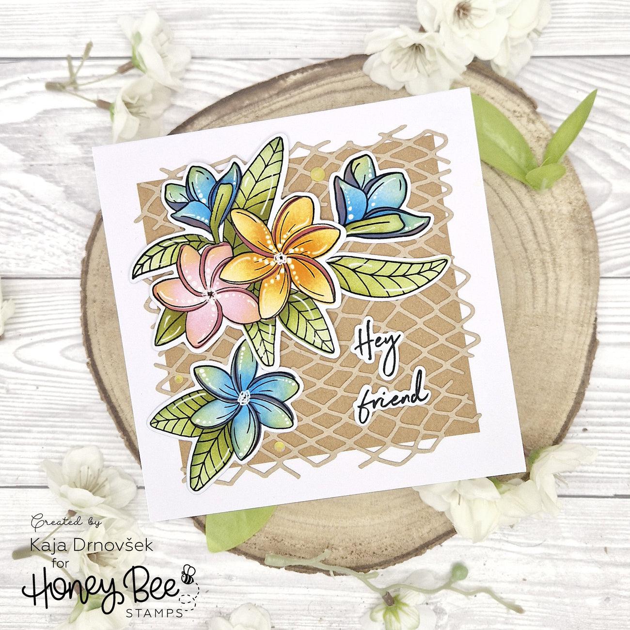 Honey Bee Stamps - Clear Stamps - Paradise Plumerias-ScrapbookPal