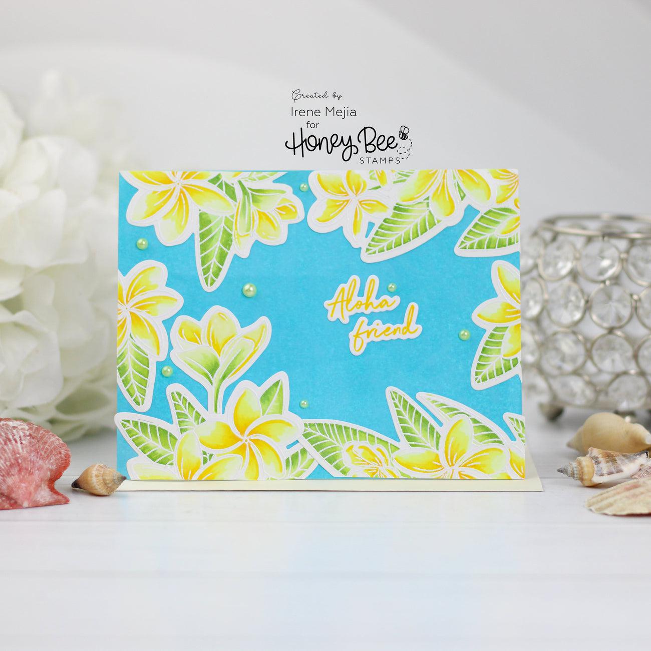 Honey Bee Stamps - Clear Stamps - Paradise Plumerias-ScrapbookPal