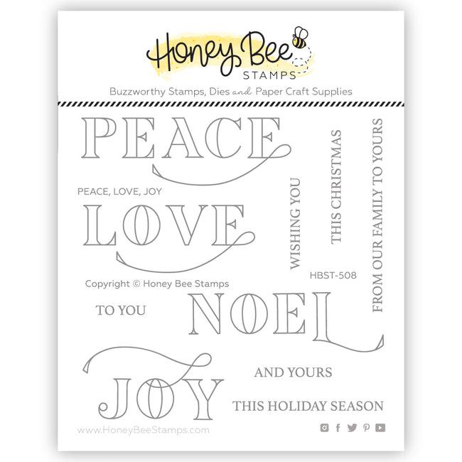 Honey Bee Stamps - Clear Stamps - Peace, Love, Joy-ScrapbookPal