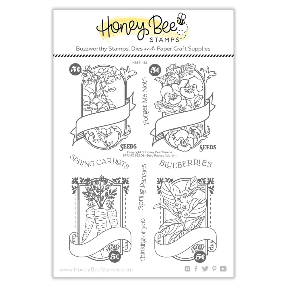 Honey Bee Stamps - Clear Stamps - Spring Seeds-ScrapbookPal