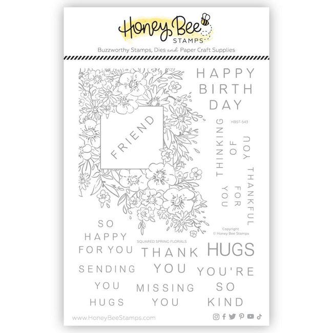 Honey Bee Stamps - Clear Stamps - Squared Spring Florals-ScrapbookPal