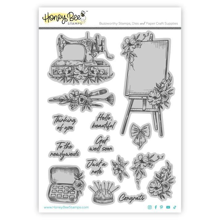 Honey Bee Stamps - Cling Stamps - Floral Easel-ScrapbookPal