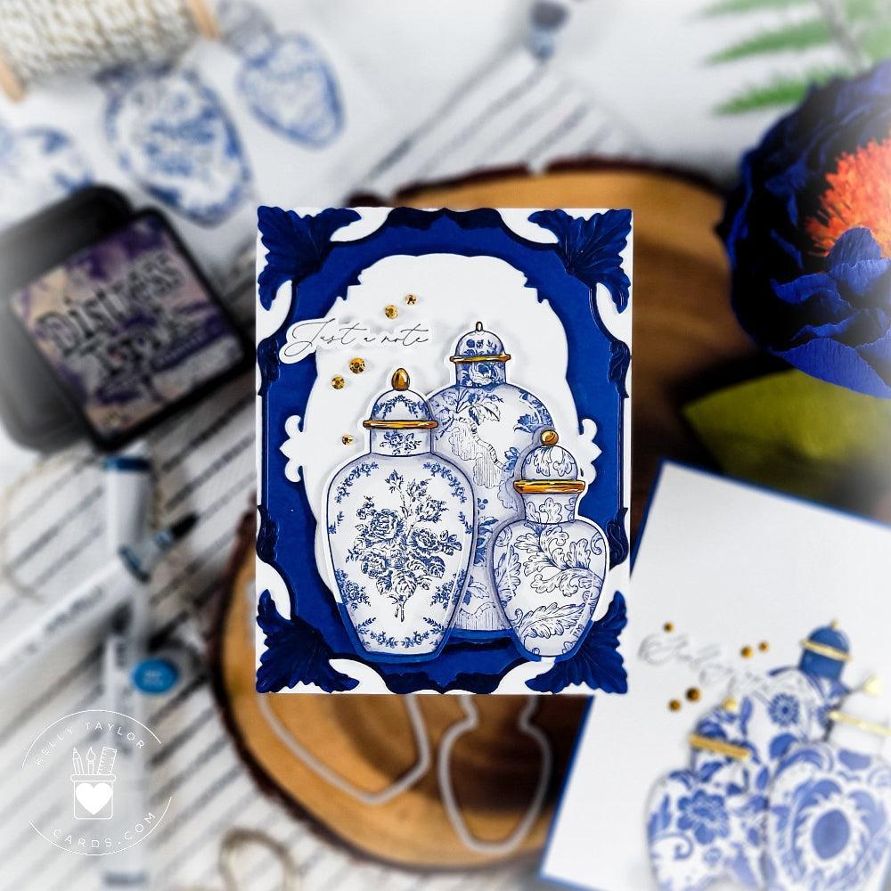 Honey Bee Stamps - Cling Stamps - Ornate Ginger Jars-ScrapbookPal